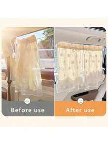 1pc Car Side Window Shade, Suction Cup Mounted Interior Curtain, Sun Shade & Heat Insulation