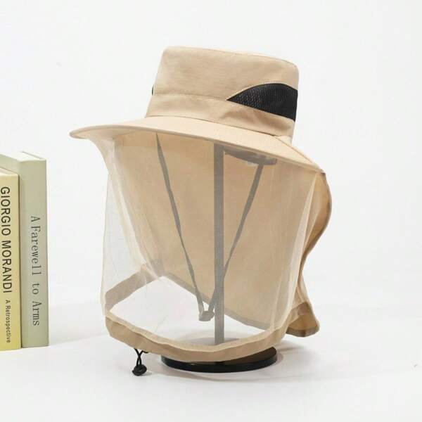 1PC Unisex Outdoor Mosquito-Proof Hat, Fisherman's Hat With A Face-Covering, Sun-Protective, Breathable Mesh Mask. Both Style And Practicality.