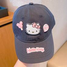 Sanrio 1pc Sanrio New Summer Cat Adjustable Baseball Cap - Breathable Polyester Fiber, Four Season Cat Sun Hat Baseball Cap, Y2k Style Baseball Cap - Ideal Choice For Valentine's Day, Birthdays, And Party Gifts