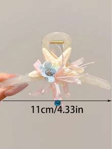 1 件时尚百搭梦幻甜美海星海滩装饰花朵发夹，适合夏威夷派对、日常使用和礼物，适合驾驶、聚会、度假、外出、学校穿着，是送给女孩和最好的朋友的绝佳礼物，发饰女士爪夹秋季配饰秋冬