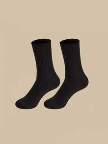 6 pares de calcetines medianos negros para jóvenes y adolescentes, calcetines largos de estilo universitario casual por encima del tobillo - Multicolor - Ver 3