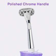 Flamingo Razors For Women 1 Women's Razor Handle Chrome 5 Blade Razor For Women With Aloe And Shea Butter Glide Strips - như hình ảnh - Xem 5