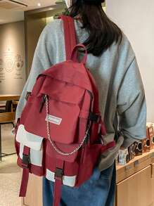 peach tree Solid Color Casual Backpack, Unisex Couples Backpack Luggage Bag, Functional Large Capacity Multi-Pocket Portable Travel Holiday Essential, School Business Laptop Backpack, Gifts For Men Women, Students, Back To School