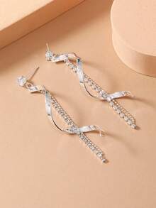 1 Pair Fashionable & Versatile Spiral Pendant Earrings For Women