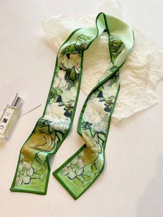 4-pack vintage oljemålningstryck pannband set - sidenhårscarf och band för kvinnor och flickor | Bohemiska, fest, bröllop, vardagliga håraccessoarer (4 stilar) turbanpannband svettband, hårband höst vinter hårband för semesterkläder kvinna kvinnor bandanas mjuk huvudbonad