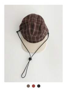 1pc Soft Top Retro Plaid Visor Hat, Women Large Brim Sun Protection Five Panels Cap, Streetwear Flat-Brim Casual Hip-Hop Baseball Cap, Suitable For Spring/Summer, Unisex