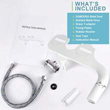 SAMODRA Bidet Attachment For Toilet UltraSlim NonElectric Bidet Insert For Toilet Left Adjustable Water Pressure Left Operation Dual Nozzles Butt Shower