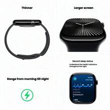 Apple S10 City Explorer Edition Smartwatch Retina Screen Military Grade Waterproof Satellite Positioning System 24-Hour Health Monitoring Magnetic Fast Charging Business And Sports Dual Modes - Bright Black + Thick Ink Loop - View 2