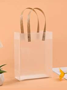 1/5/10pcs Frosted Transparent Gift Bags, Reusable Plastic Candy Bags, Gift Packaging Tote Bags For Holidays, Parties, Birthdays, Weddings, Graduations, Ramadan - Multicolor - View 10