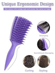 Curly Defining Brush Pork Ribs Comb For Detangling & Styling – Flexible Bristles, Anti-Frizz Hair Brush For Wet & Dry Curls, Available In Multiple Colors, Back To School, Travel Holiday Essentials, Hair Accessories For Women, Brush, Hair Brushes, Edge Brush, Brush Hair, Hair Comb, Comb Hair, Detangling Brush, Ball Brush, Mini Hair Brush, Hair Brush Set, Wooden Comb, Hair Brush, Comb, Slick Back Brush, Hairbrush, Edge Brush, Brush Hair, Hair Comb, Hair Brush Set, Comb Hair, Mini Hair Brush, Detangling Brush,Hair Products, Hair Tools, Hair Stuff, Hair Care, Curly Hair Brush, Barber, Barber Accessories, Hairdressing Equipment,Hair Brush,Slick Back Brush,Styling Brush,Curly Hair Brush,Edge Brush,Hair Comb,Brush Hair,Hair Brush Set,Comb Hair,Comb For Curls,Detangling Brush,Hair Brush For Women,Hair,Travel,Hair Products,Hair Tools,Hair Stuff,Barber,Barber Accessories,Barbershop,Hairdressing Equipment - Multicolor - View 4