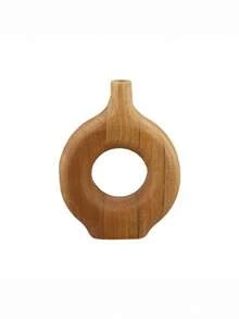 1 件复古木制花瓶，质朴底座形状，装饰艺术家居装饰，北欧风格桌面花瓶，适合客厅 - 1pc - 查看 12