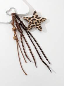 心形扣星形串珠吊坠 DIY 包饰 包袋装饰配件 猎豹纹背包装饰 汽车配件 女士包袋钥匙扣