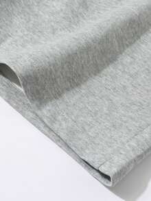 Unisex Casual Shorts, 300g Heavyweight Knitted Shorts, Skin-Friendly, Soft And Breathable Fabric, Drawstring Shorts, Elastic Waist Shorts, Suitable For Running And Sports, Suitable For Wearing At Home And Out, Knitted Shorts - Grey - View 6