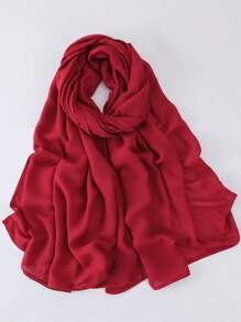 1pc Modal Viscose Solid Muslim Hijab, Fashion Breathable Plain Lightweight Headscarf, Double Needle Lockstitch Refined Edging Craftsmanship, Women Scarf For Lady, Suitable For All Seasons