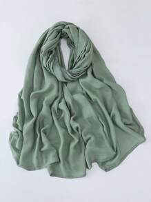 1pc Modal Viscose Solid Muslim Hijab, Fashion Breathable Plain Lightweight Headscarf, Double Needle Lockstitch Refined Edging Craftsmanship, Women Scarf For Lady, Suitable For All Seasons