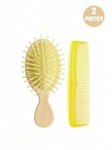 2 Stücke Mini Makronen Kissen Kamm - antistatische Kopfhautmassage Bürste mit Gummiborsten, 4 helle Farben, reisefreundliches Knoten lösendes und Styling Tool, geeignet für normales Haar, das perfekte Geschenk für ein Mädchen