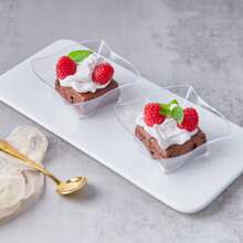 Disposable Plastic Mousse Dessert Cup, 4-Compartment Plates, Sauce Dish, Cake And Dessert Tray