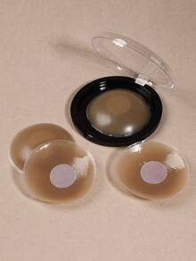 2/4/6pcs Reusable Silicone Nipple Covers, Invisible Adhesive Bra Petals, Portable Gift Box, Women Lingerie Accessories To Prevent Nipple Protrusion - Coffee Brown - View 6