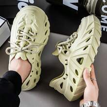 Męskie oddychające, siateczkowe sandały outdoorowe, nowe letnie wsuwane buty do wody, sportowe klapki plażowe, unisexowy design - Zielony - Zobacz 6