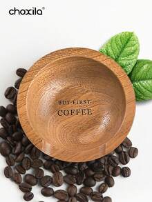 choxila 1个咖啡豆量杯、木制咖啡豆容器、带“Coffee First”字样木制咖啡勺的木制托盘、用于散装茶叶的木制茶匙 - Coffee Bean Tray - 查看 2