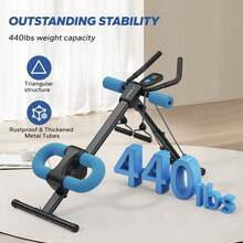 MERACH Ab Machine, Adjustable Ab Trainer For Core Workout At Home, Foldable, Knee Support, Abdominal Exercise Machine For Home, Core Training System - Black - View 6