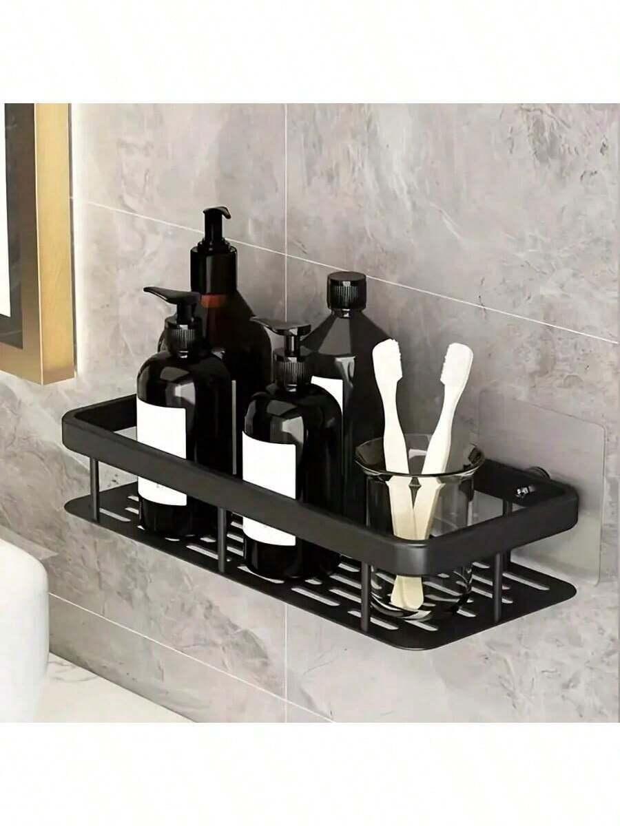 1pcs,Bathroom Storage Shower Caddy,Easy Installation Shower Organizer,No Drilling,Large Capacity,Stainless Steel Toiletries Storage,Stylish Appearance,Bathroom Shower Accessories Bathroom Decoration,Suspension Shelves - 1pcs - View 1