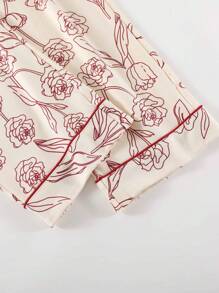 2pcs Women's V-Neck Long Sleeve Top And Pants Sleepwear Pajama Set, Skin-Friendly Homewear, Spring & Autumn, Fall Winter Clothes