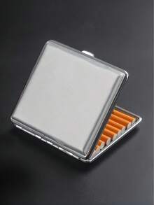 1 件 20 槽金属和皮革烟盒，便携式防压防潮烟盒，时尚男士烟嘴礼物，返校用品，香烟储存 - 彩色 - 查看 5