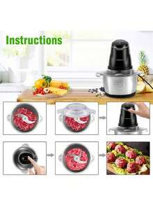 SOKANY 2L Capacity Electric Meat Grinder, Can Drain Stuffing And Grind Vegetables, Dual Layer 4-Blade Design - EU C Type Plug(220-240V) - View 5