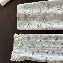 1 peça mangas de braço femininas com estampa floral pequena, mangas de braço com renda e gelo, mangas de braço respiráveis de malha para primavera e verão