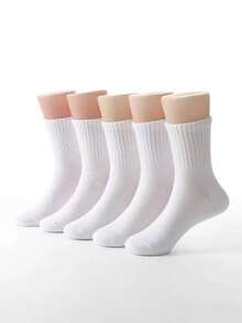 1/6 双装男女通用白色船袜，休闲舒适柔软，日常百搭，适合所有季节，学院风圣诞礼物