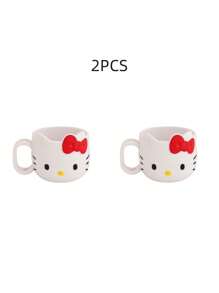 Sanrio 1/2pcs Hello Kitty Plastic Mug Adorable Multi Functional Toothbrush Coffee Cup Kawaii Design For Everyday Use Outdoor Adventures Home Bathroom Decor Summer Back To School