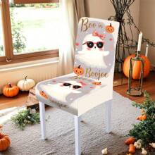 1/4/5/6/7/36件万圣节主题鬼魂印花椅套/椅套套装适用于室内家居餐厅酒店现代日常装饰,派对装饰,婚礼装饰,餐厅装饰,厨房装饰,桌布适用于方桌,弹力椅套可水洗