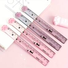 1 stuk schattige kawaii cartoon kattenklauwliniaal - nauwkeurige tekentool voor school- en kantoorbenodigdheden - kleurrijke, duurzame en gebruiksvriendelijke meetliniaal voor studenten, leraren en kunstenaars, terug naar school