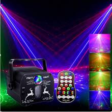 Sprachaktivierte 2-in-1 Mini-Laserleuchte mit Fernbedienung, USB-Aufladung, Party-Licht, DJ-Disco-Licht, kostenlose Installation für Zuhause, Party, Geburtstag, Club, Camping, Feiertage, Halloween, Weihnachten Lichtshow