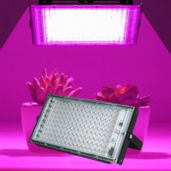 Full Spectrum LED Plant Grow Light Indoor 220V Red Blue Greenhouse Tent Hydroponics System Growth Box Fill Lamp Sunlight UV/IR IP65 Waterproof Planting Floodlight Vegetable Flower Fruit Potted Moss Succulent Bonsai Cactus Seedlings Cultivation 180°Adjustable Angle Lighting EU Plug 24/50/96/144leds