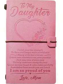 1 Stück rosa Notizbuch, kann 136 Seiten beschreiben, und der Kartenschlitz Aufbewahrungsbeutel kann frei mit den Seiten kombiniert werden