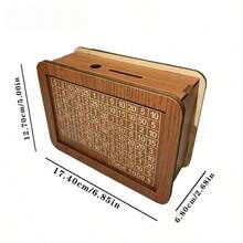 Wooden Budget Savings Box With Digital Display - Decorative Piggy Bank And Home Finance Planner, For Storing Cash/Coins - Black - View 9