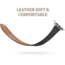 Cinturini in pelle sottili compatibili con Apple Watch da 38mm, 40mm, 41mm, 42mm, 44mm, 45mm, 46mm, 49mm, cinturini in pelle di prima scelta, sottili, per Apple Watch Ultra SE Series 10/9/8/7/6/5/4/3/2/1