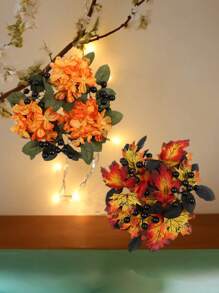 1/2 pièces Beau support de bougie décoratif thème d'automne d'Halloween. Idéal pour les amateurs de décoration d'Halloween à la maison. Parfait pour décorer votre table à manger, cheminée ou buffet pendant Halloween, ajoutant une atmosphère festive chaleureuse à n'importe quel espace. (Bougies non incluses)