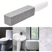 Volcanic Stone Toilet Cleaner, Equipped With A Long Handle And Ergonomic Grip, Portable Stain Removal Tool, Suitable For Bathrooms, Sinks, And Pools, Does Not Scratch Surfaces, Comes With A Hook, Ideal For Hotel, Homestay, And Household Cleaning, Bathroom Cleaning Tools.