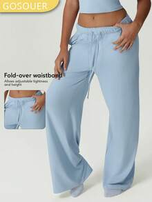 GOSOUER Women's Summer Lightweight Breathable Waist Drawstring Straight Leg Pants Casual Sports Jogging Pants