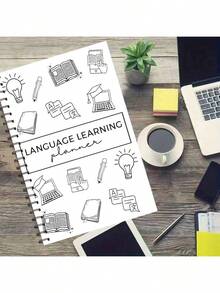 1pc 47-Page Language Learning Planner For Adults - Includes Vocabulary & Grammar Notebook, Weekly & Monthly Logs, Flashcards, Mind Map, And Writing Tips - Comprehensive Organizer For Language Education, Language Learning Planner | Weekly & Monthly Layout | Spiral Bindin School Supplies,Back To School - Multicolor - View 9