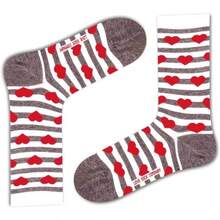 3 Pair Colorful Funky Patterned Women's Crew Dress Socks - Big Polka - View 3