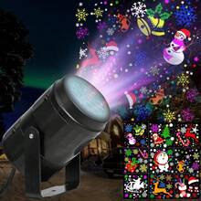 Proyector de luz LED navideña con alimentación USB: diseño giratorio para el hogar, sala de estar, dormitorio, fiesta y decoración de bodas. - Negro - Ver 5