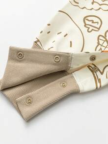 mini bala 新生儿连体衣柔软可爱连体衣亲肤连体衣 - 白咖色調 - 查看 8