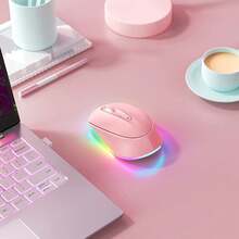 Fenisio Wireless Mouse Computer Mouse With RGB Backlit Rechargeable 2.4G/BT5.1 Silent Mice Optical USB Mouse For Home Office - Multicolor - View 11