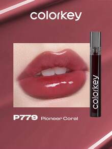 COLORKEY Mirror Gloss Lip Gloss, Glossy And Moisturizing Lip Color, Non-Sticky And Long-Lasting, Nourishing Lip Care. Liquid Lipstick, Super Moisturizing Lip Gloss, Caring For Lips, Creating A Refined Lip Makeup. Lip Balm, Lip Gloss, Lip Cream Lip Care Set, Suitable For Spring/Summer, Y2K Retro Fashion, 90s Makeup, Birthday Gift, Vacation, Party, Best Color - P779 Pioneer Coral - 查看 10