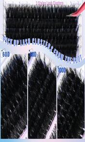 Yaiseiko Fluffy Lash Clusters Kit 80P Volume Lash Extension Kit Individual Left_Right Cluster Eyelash Extension Kit D Curl Thick Left_Right Lash Clusters Lash Bond And Seal And Lash Tweezers(7-18mm) - 03 60D+80D+100D(14-22MM) - 查看 6