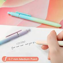 5 Packs Colorful Gel Pens In Gift Box - 0.7mm Black Ink, Quick-Dry & Smooth Writing - Low Center Of Gravity, Perfect Gift For School & Office - Black - View 2